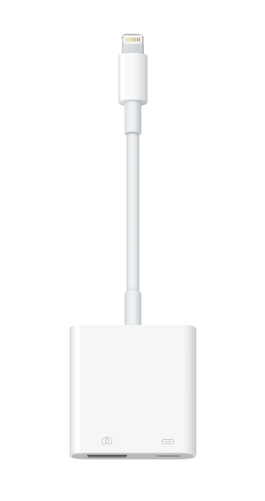 Apple Adapter von Lightning auf USB 3.0 Kamera & Lightning, weiß Apple Adapter von Lightning auf USB 3.0 Kamera & Lightning, weiß